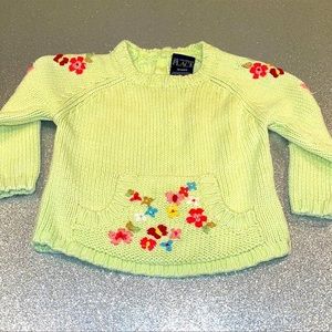 Baby Girl Green Floral Sweater 18 Months!
